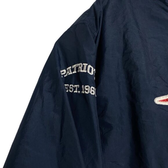 NFL New England Patriots Mens Blue Pullover Windbreaker Warmup Jacket Size Large - Picture 4 of 7